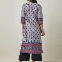 Soch Grey Printed Straight Kurta image 2