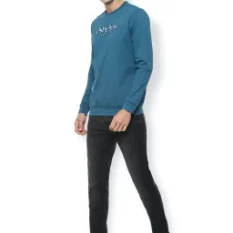 Van Heusen Blue Regular Fit Printed Sweatshirt image 5