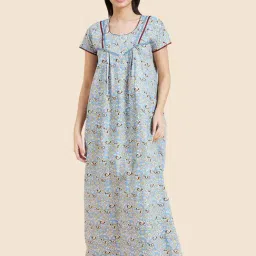Sweet Dreams Light Blue Printed Nighty-image-44