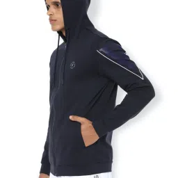 Van Heusen Navy Regular Fit Printed Hooded Sweatshirt image 3