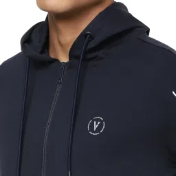 Van Heusen Navy Regular Fit Printed Hooded Sweatshirt image 4