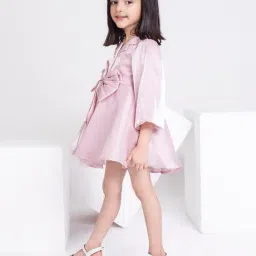 Peppermint Kids Pink Solid Shirt Dress image 4