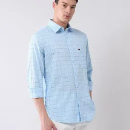 AD by Arvind Aqua Regular Fit Checks Shirt image 3