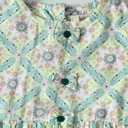 Bella Moda Girls Green Cotton Printed Dress image 4