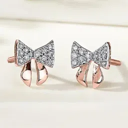 P.N.Gadgil Jewellers Twilight Bow 18kt Yellow Gold & Diamond Stud Earring For Woman-picture-27