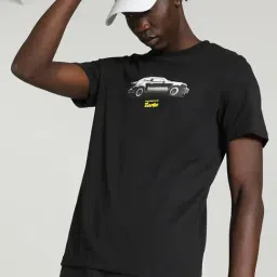 Puma Core Collection Turbo Black Cotton Regular Fit Porsche Legacy Motorsport Sports T-Shirt-picture-10