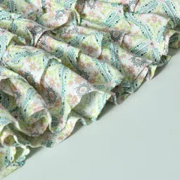 Bella Moda Girls Green Cotton Printed Dress image 5