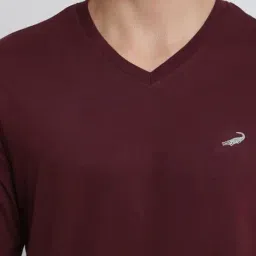 Crocodile Wine Cotton Regular Fit T-Shirt image 4