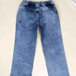 Kiddopanti Girls Light Rag Wash Blue Denim Applique Regular Fit Jeans image 2