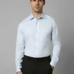Louis Philippe Blue Cotton Regular Fit Texture Shirt-picture-21