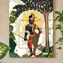 Art Street Engineered Wood Adishakti Shiva And Parvati Under Tree Stretched Canvas Painting-picture-18