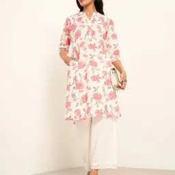 Rangmanch By Pantaloons White Regular Fit Printed Kurta image 4