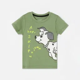 Lifestyle Olive Round Neck Half Sleeve Lic-Toon Cotton T Shirt-image-41