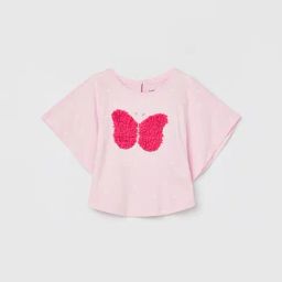 Juniors by Lifestyle Girls Light Pink Cotton Applique Pattern T-Shirt-picture-10