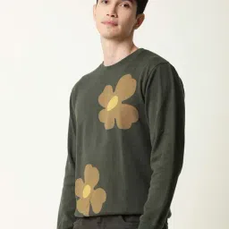Rare Rabbit Olive Regular Fit Floral Sweatshirt image 3