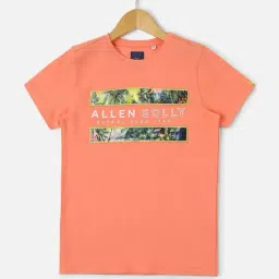 Allen Solly Kids Peach Cotton Printed T-Shirt-picture-12