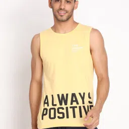 Chkokko Yellow Regular Fit Printed T-Shirt image 1