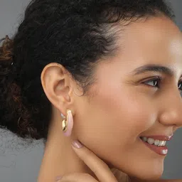 Reenisaa Oval Half Hoop Earrings image 2