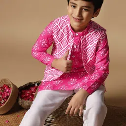 BAESD Boys Floral Printed Regular Kurta with Trousers image 4
