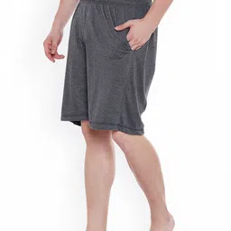 mack jonney VIMAL Men Pack of 2 Charcoal Grey Solid Lounge Shorts image 3