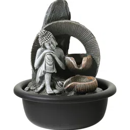 The Better Home Grey & Black Buddha Water Fountain For Home Decor - 19 cm image 4