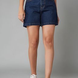 DOLCE CRUDO Women High-Rise Denim Denim Shorts-picture-30