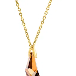 Nipura 925 Sterling Silver 14kt Gold Plated Crystal Energic Pendant With Chain-picture-57