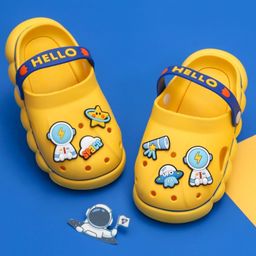 Yellow Bee Space Theme Applique Detailed Slingback Clogs - Yellow-picture-13