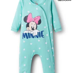 Babyhug Disney Interlock Knit Full Sleeves Romper with Minnie Mouse Graphics - Light Blue-picture-28