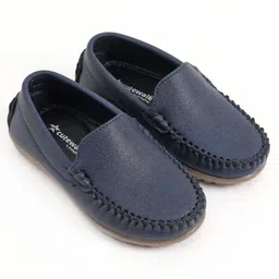 Cute Walk by Babyhug Slip on Formal Loafer Shoes - Blue image 2
