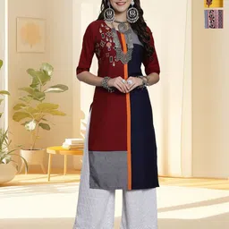 HERE&NOW Women Pack of 3 Ethnic Motifs Printed Daily Straight Kurtas-picture-21