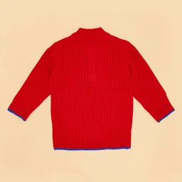 Pantaloons Baby Full Sleeves Alphabet Patch Detailed Sweater - Red image 5