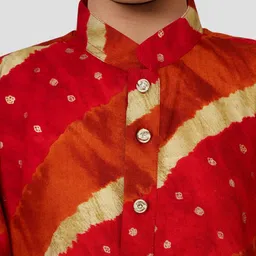 JBN Creation Boys Leheriya Printed Regular Kurta with Pyjamas image 3