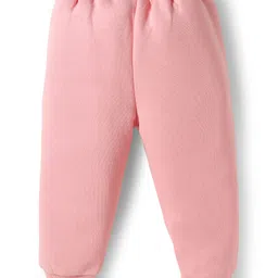 Babyoye Knit Full Sleeves Winter Wear T-Shirt & Lounge Pant With Butterfly Embriodery - Cream image 5