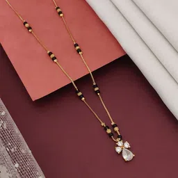 ABDESIGNS Gold-Plated American Diamond Studded & Beaded Mangalsutra-picture-31