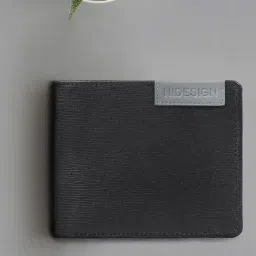 Hidesign Black Textured Bi-Fold Wallet for Men-image-52