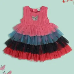 MINIKLUB Kids Multicolor Self Pattern Dress-picture-12