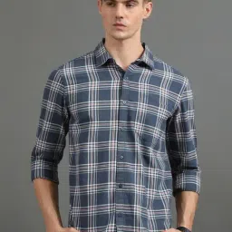 Bushirt Dark Grey Regular Fit Checks Shirt-image-7