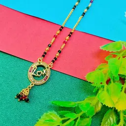 NINAMAAYRA Gold-Plated Brass Artificial Stones & Beads Mangalsutra-picture-33