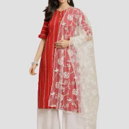 Saadgi White Embroidered Dupatta-image-6