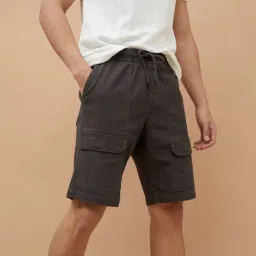 Fame Forever By Lifestyle Grey Cotton Regular Fit Cargo Shorts image 4