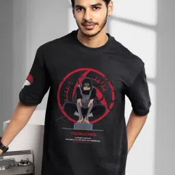 Bewakoof Black Relaxed Fit Graphic Printed T-Shirt-picture-39