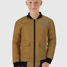 Gini & Jony Kids Yellow & Black solid Full Sleeves Jacket image 3