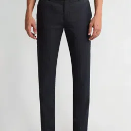 Arrow Blue Straight Fit Trousers-picture-31