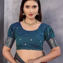 Elora Magenta Zari Saree With Unstitched Blouse image 5