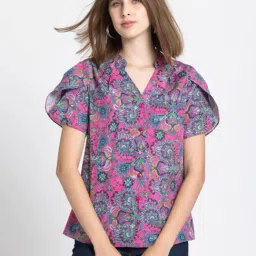 SHAYE Pink Printed Top-image-98