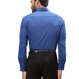 Raymond Blue Cotton Slim Fit Self Pattern Shirt image 2