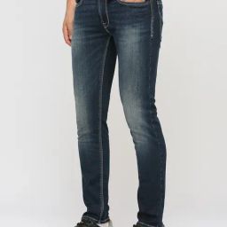 Pepe Jeans Dark Indigo Blue Cotton Slim Fit Jeans-picture-27