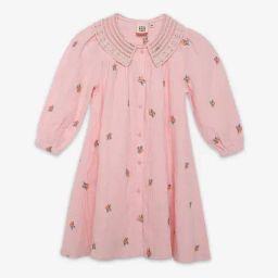 Ed-a-Mamma Kids Pink Embroidered Shirt Dress-picture-40