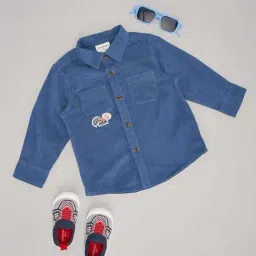 Pantaloons Baby Boys Dress Blues Cotton Solid Full Sleeves Shirts-image-39